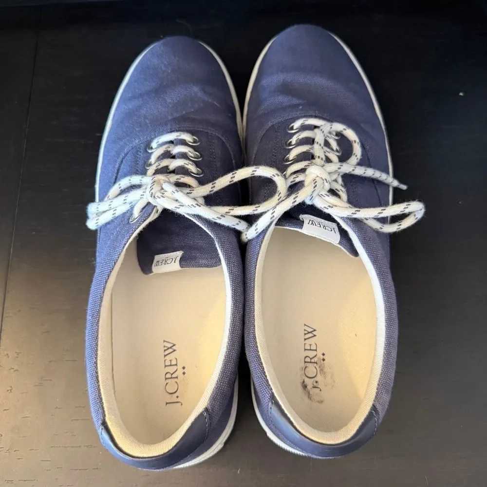 J.Crew Explorer Canvas Laced Sneaker Navy Blue Men’s Size 11.5
